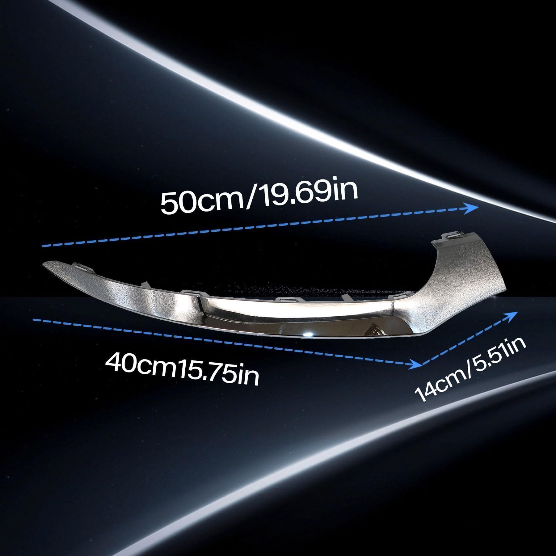 XQSMWF Front Right Side Bumper Lip Trim Cover Molding Chrome